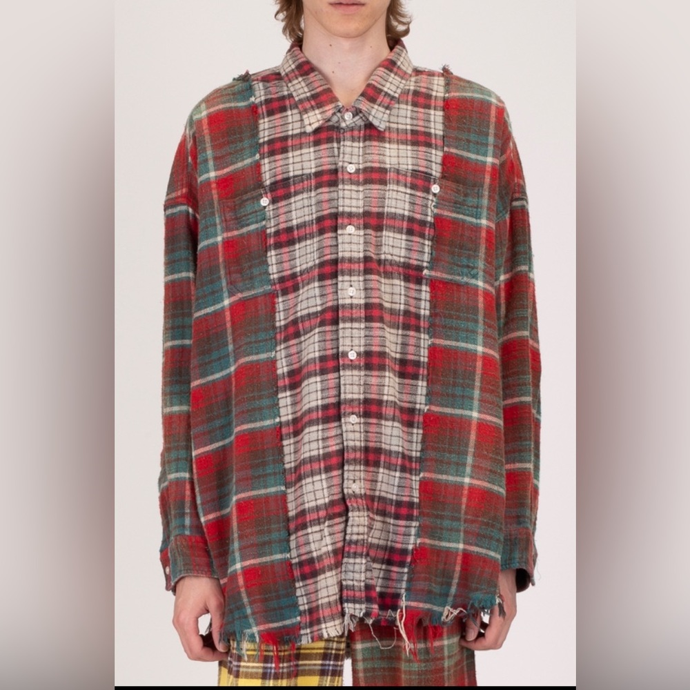 R13 Drop Neck Combo Work Shirt. Size medium